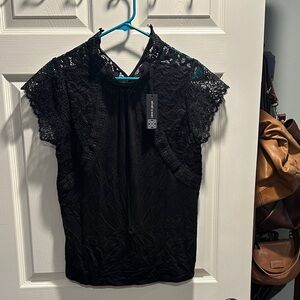Cable & Gauge Black Lace Blouse